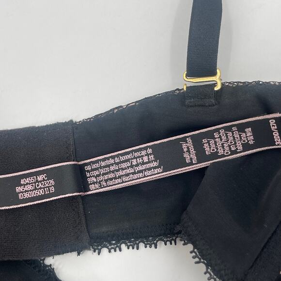 VICTORIA'S SECRET Very Sexy Bra Size 32DD Multi-Way Multi Position Black Lace - Picture 13 of 14